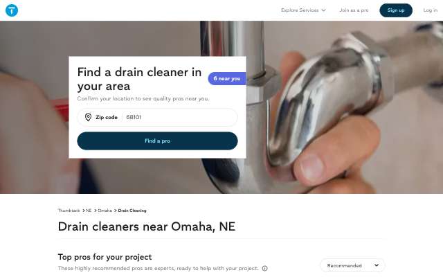 Benjamin Franklin Plumbing of Omaha's page as the assistant saw it