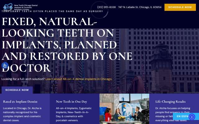 Page cited for All-on-4 Implant Centers (New Teeth Chicago, 747 N La Salle Dr)