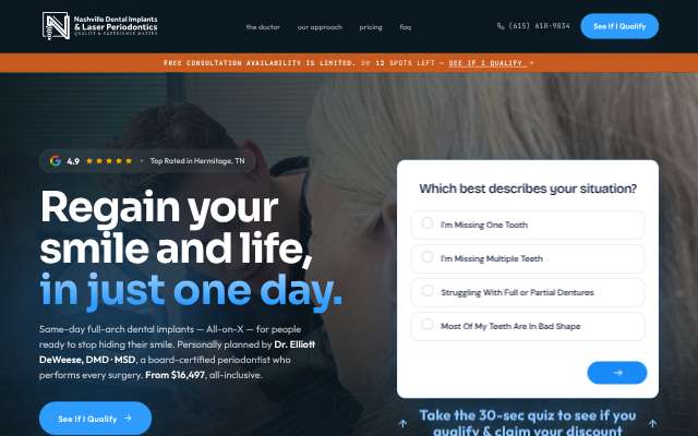 Dr. Elliott DeWeese, board-certified periodontist's page as the assistant saw it