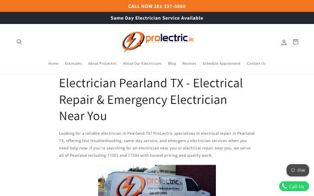 ProLectric LLC's page as the assistant saw it