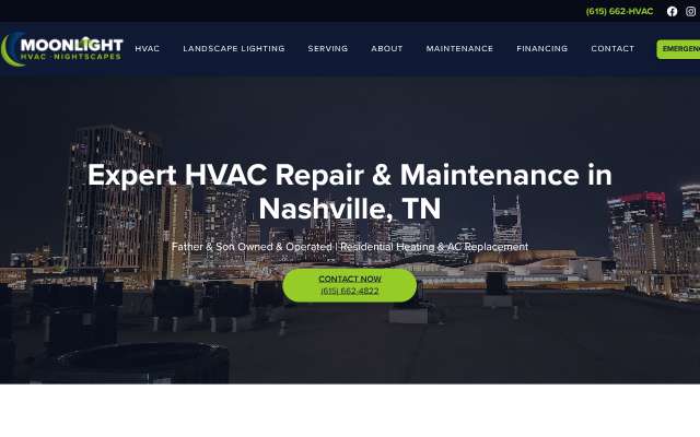 Moonlight HVAC and Nightscapes's page as the assistant saw it
