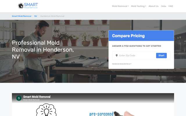 Smart Mold Removal (Henderson)'s page as the assistant saw it
