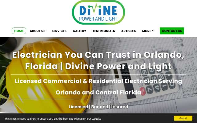Divine Power and Light's page as the assistant saw it