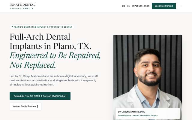 Innate Dental Solutions (Plano)'s page as the assistant saw it