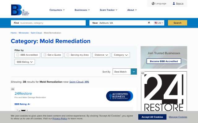 24Restore's page as the assistant saw it