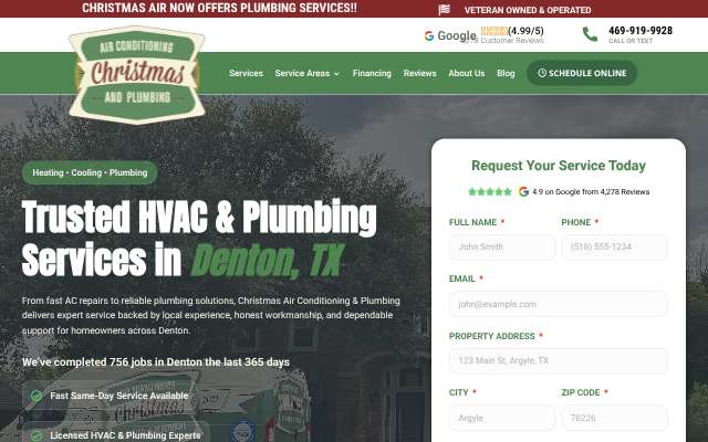 Christmas Air Conditioning & Plumbing (Denton)'s page as the assistant saw it