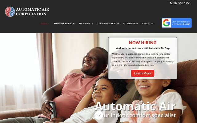 Automatic Air Corporation's page as the assistant saw it