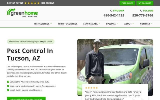 Page cited for Green Home Pest Control