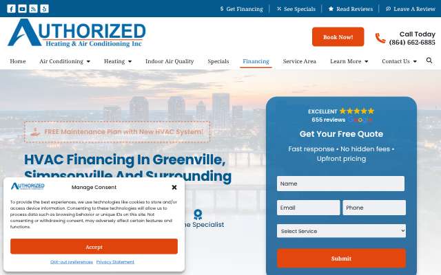 Page cited for Authorized Heating & Air Conditioning