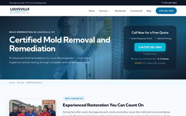 Page cited for Louisville Restoration Co