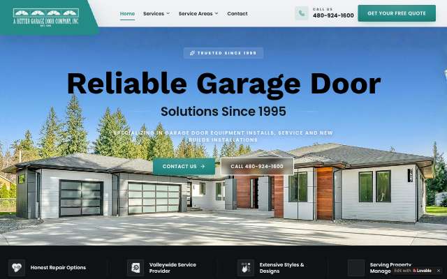 A Better Garage Door Company's page as the assistant saw it