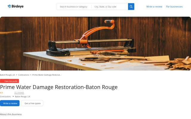 Page cited for Prime Water Damage Restoration-Baton Rouge