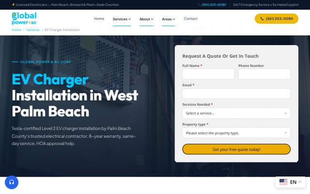 Page cited for Global Power & AC Corp