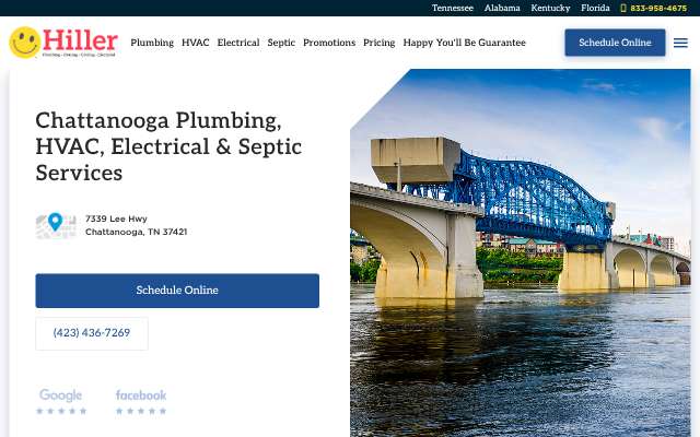 Hiller Plumbing, Heating, Cooling & Electrical's page as the assistant saw it