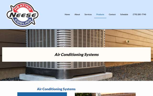 Neese Heating, AC & Plumbing's page as the assistant saw it