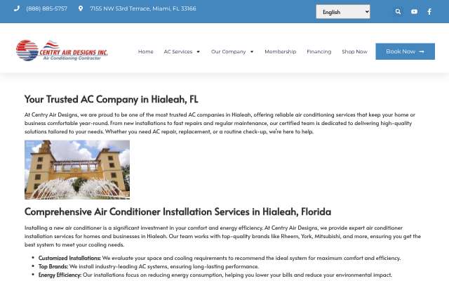 Centry Air Designs's page as the assistant saw it