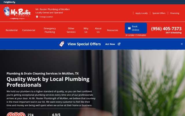 Page cited for Mr. Rooter Plumbing of McAllen