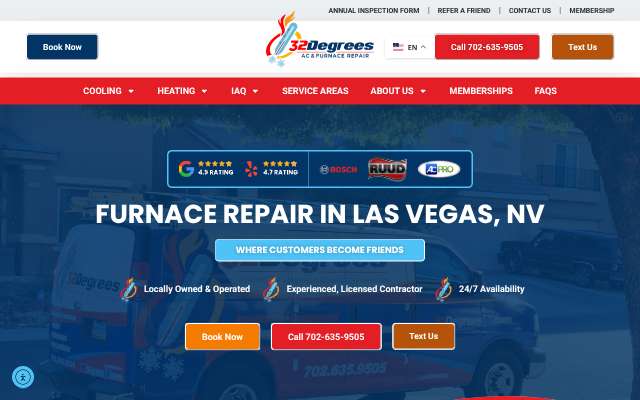 32 Degrees AC & Furnace Repair's page as the assistant saw it