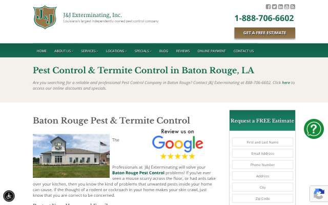 Page cited for J&J Exterminating Baton Rouge