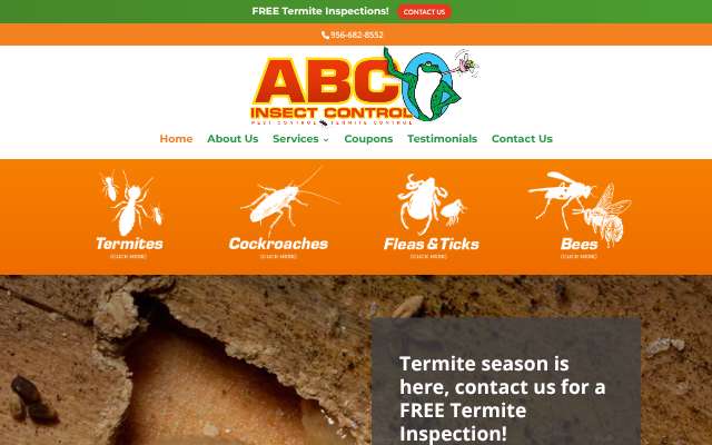 ABC Insect Control's page as the assistant saw it