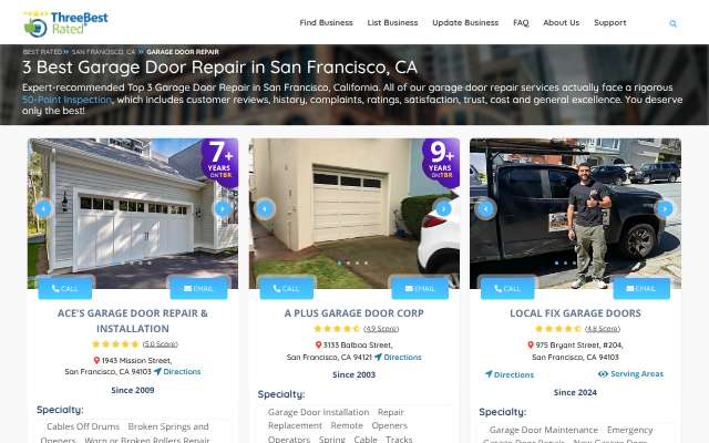 Page cited for A Plus Garage Door Corp