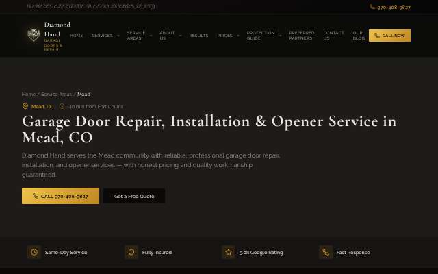 Page cited for Diamond Hand Garage Doors