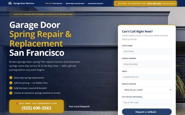 Page cited for Garage Door Warriors