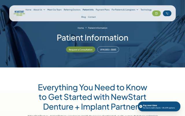 NewStart Denture + Implant Partners's page as the assistant saw it