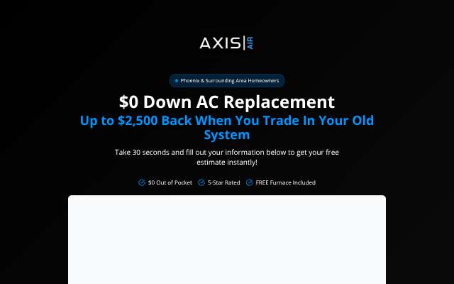 AXIS Air Conditioning's page as the assistant saw it