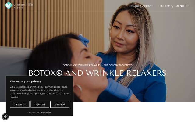 Vibrant Life Med Spa's page as the assistant saw it