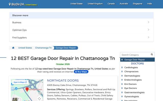 Access Garage Doors of Chattanooga's page as the assistant saw it