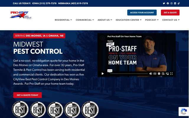 Page cited for Pro-Staff Termite and Pest Control