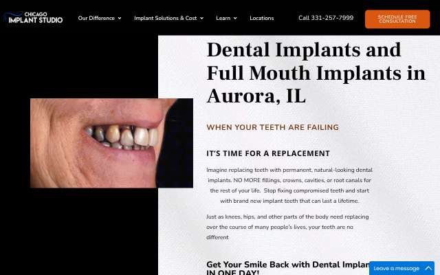 Chicago Implant Studio's page as the assistant saw it