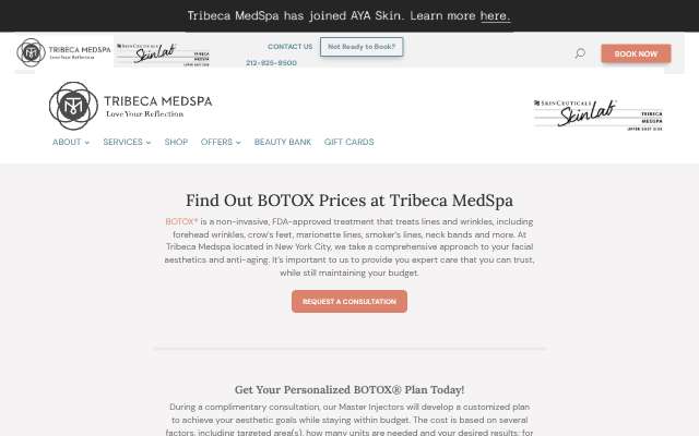 Tribeca MedSpa (SkinCeuticals SkinLab)'s page as the assistant saw it