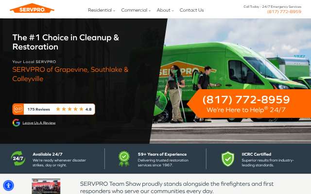SERVPRO of Grapevine and Northeast Tarrant County's page as the assistant saw it