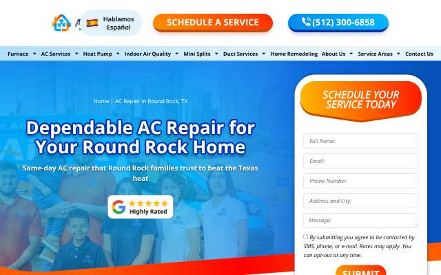 AirFix Mechanical's page as the assistant saw it