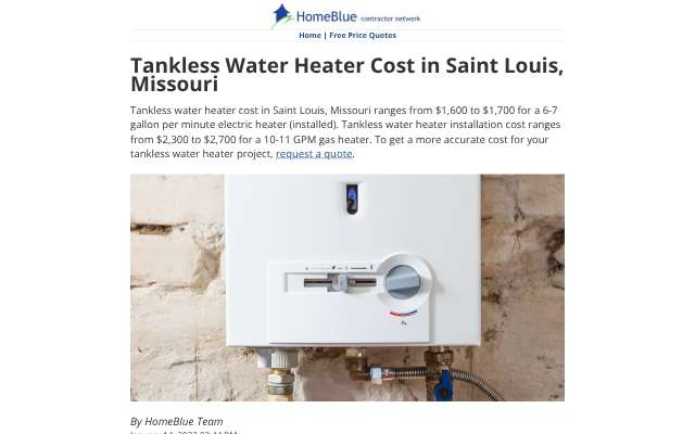 homeblue.com Saint Louis cost guide's page as the assistant saw it