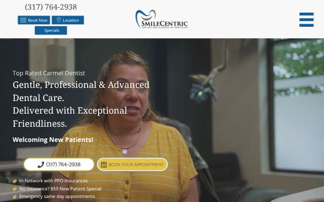 SmileCentric (Carmel)'s page as the assistant saw it