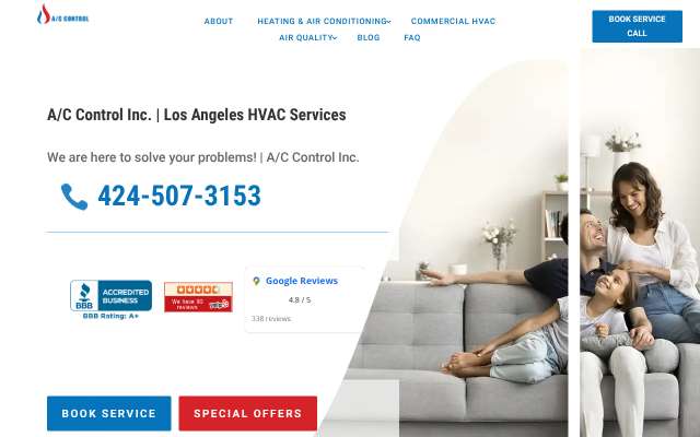 A/C Control, Inc.'s page as the assistant saw it