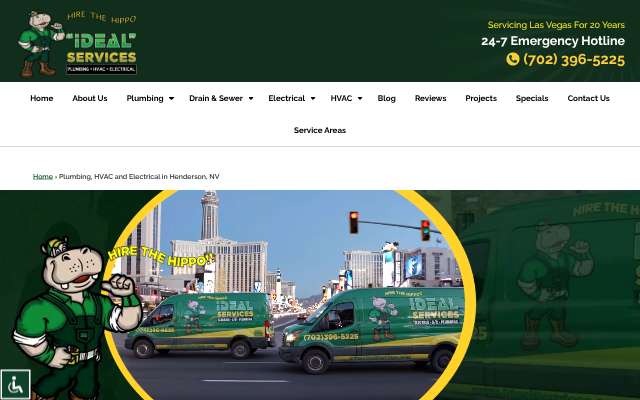 Ideal Services's page as the assistant saw it