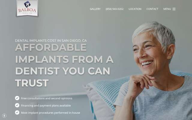 Balboa Dental Care's page as the assistant saw it