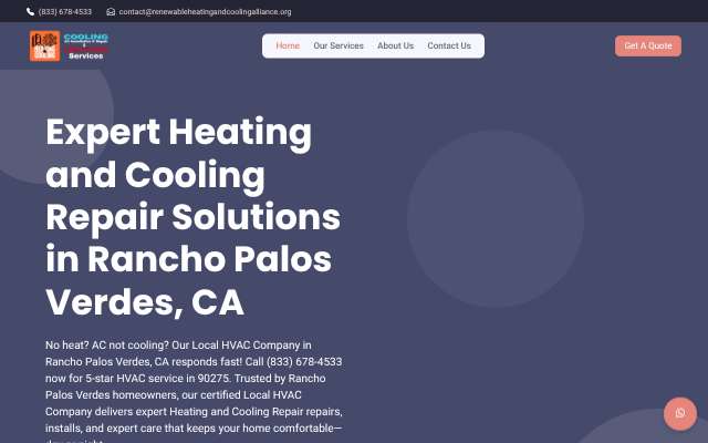 California Heating and Cooling Company's page as the assistant saw it