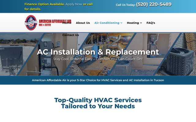 American Affordable Air's page as the assistant saw it