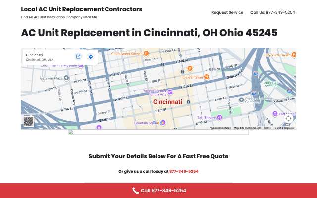 AC Replacement Contractors directory's page as the assistant saw it