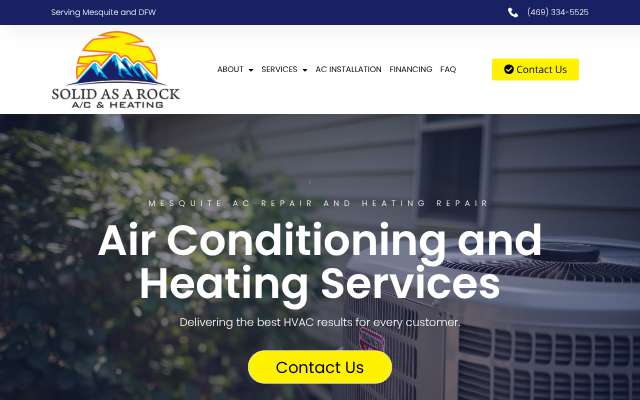 Solid As A Rock Air Conditioning & Heating's page as the assistant saw it