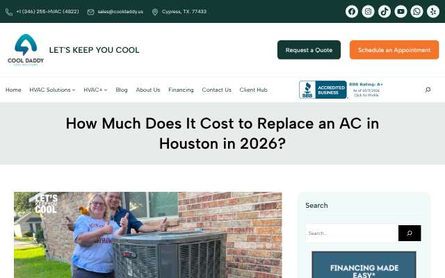 Cool Daddy HVAC Solutions's page as the assistant saw it