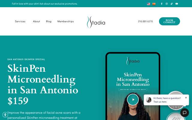 Page cited for Stadia Med Spa