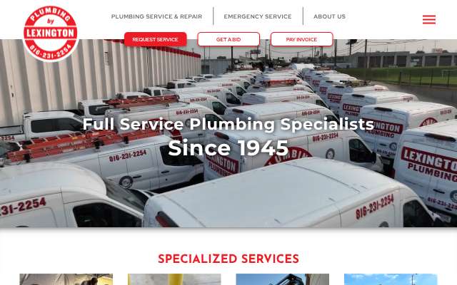 Lexington Plumbing's page as the assistant saw it