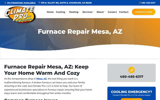Climate Pro, LLC's page as the assistant saw it