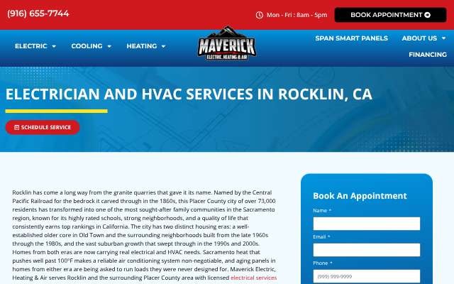 Page cited for Maverick Electric, Heating & Air